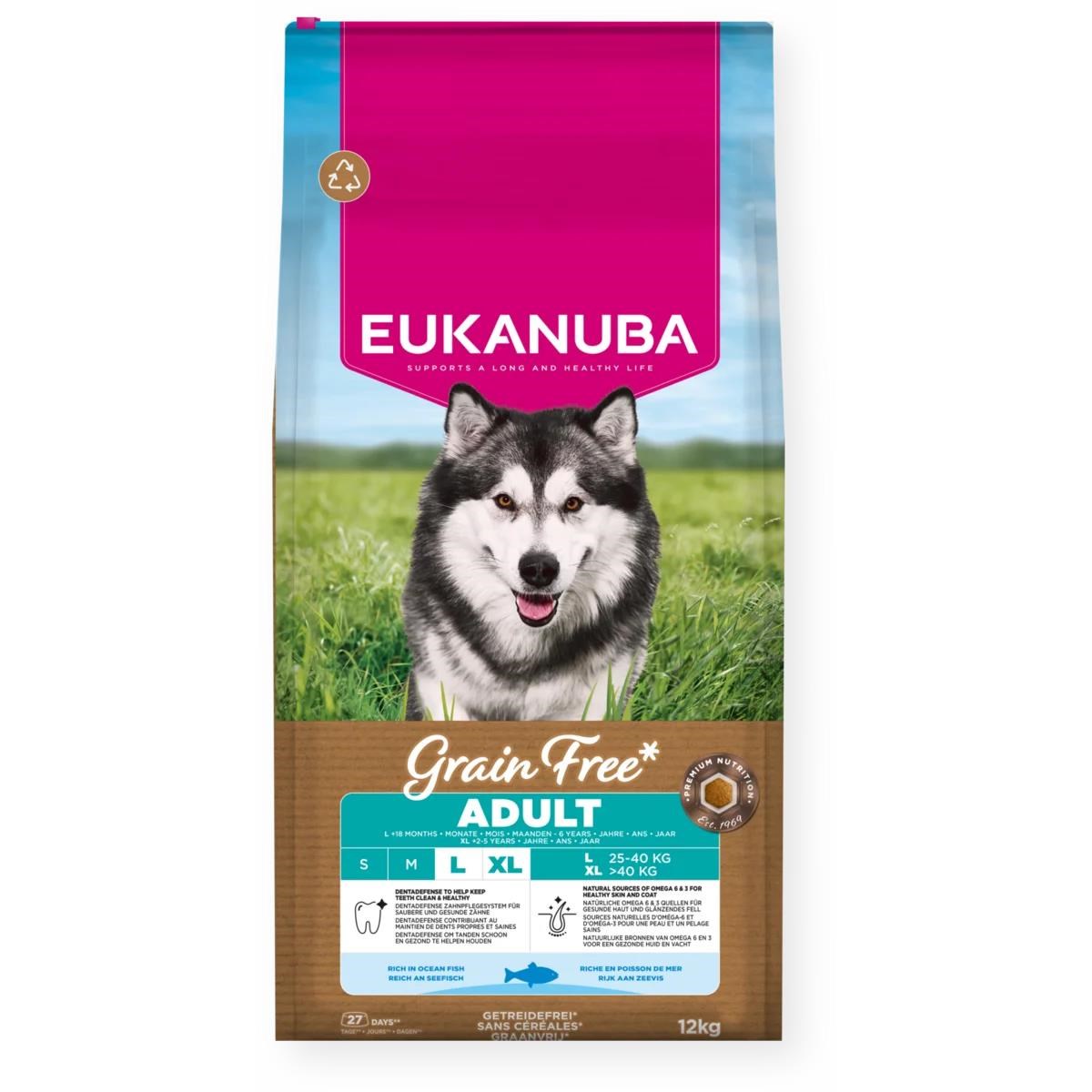 Eukanuba Grain Free Adult Large Breed Ocean Fish 12kg - Hunde 8710255206721