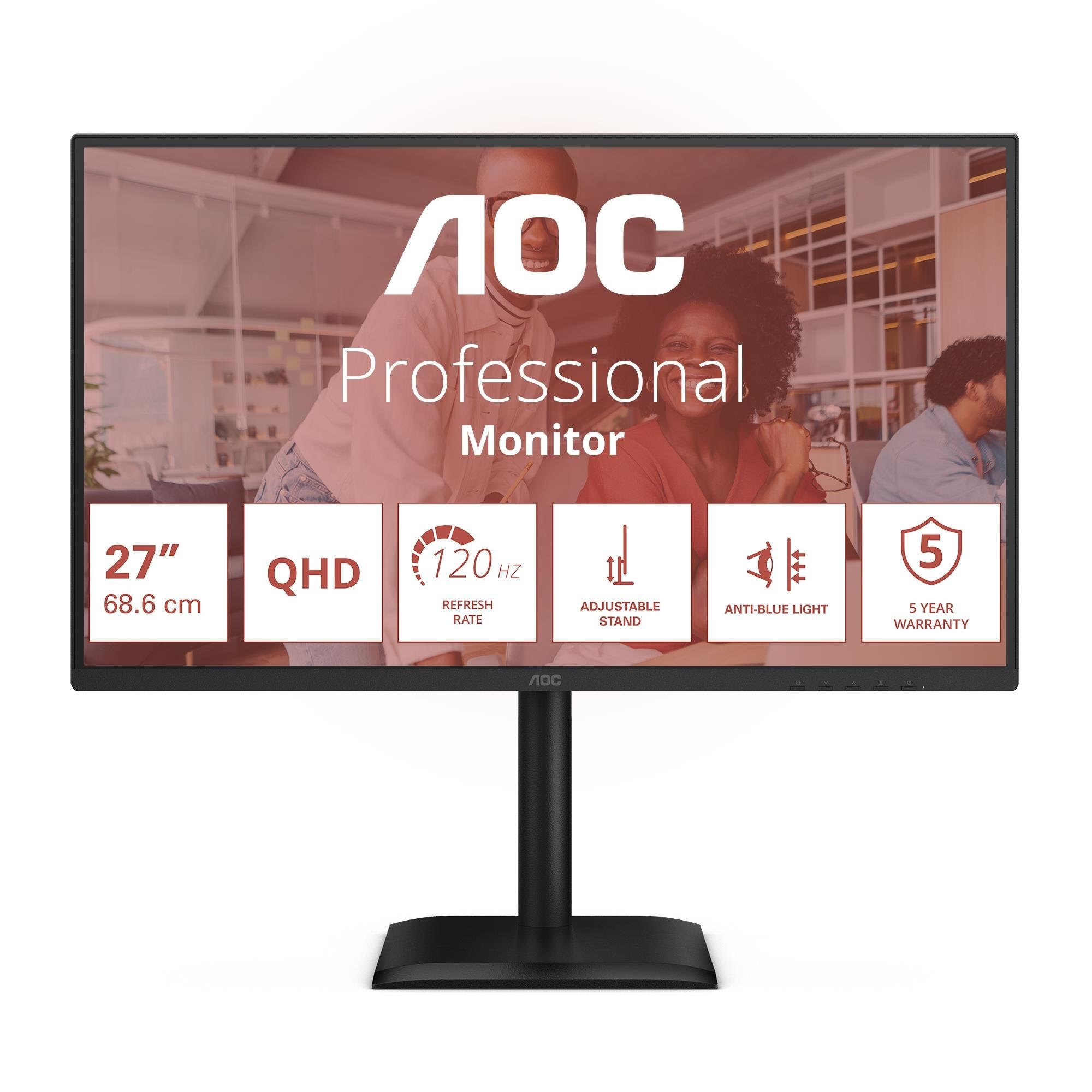 27" Aoc Q27e4u - 2560x1440 (Qhd) - 120hz - Ips - Bildschirm Black