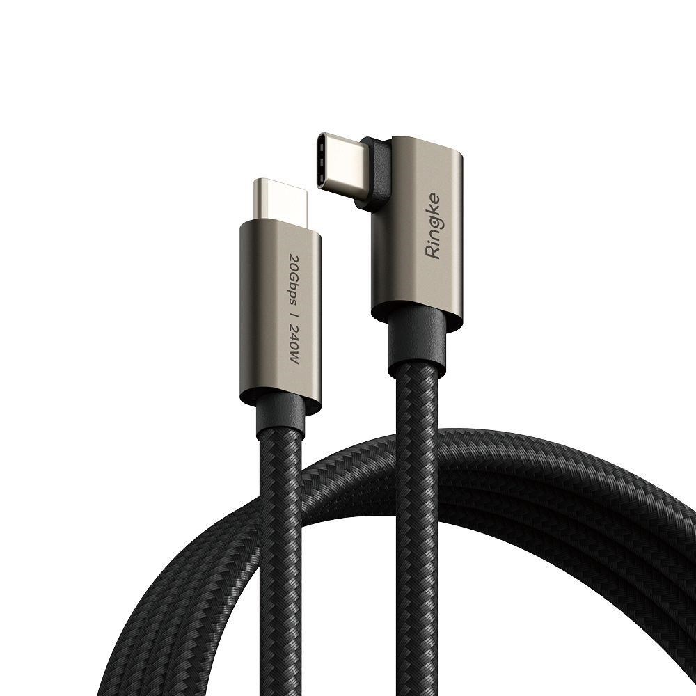 Ringke 3.2 Gen. 2x2 Usb-c PD 3.1 240w 2m Angled Cable - Black - Usb Kabel