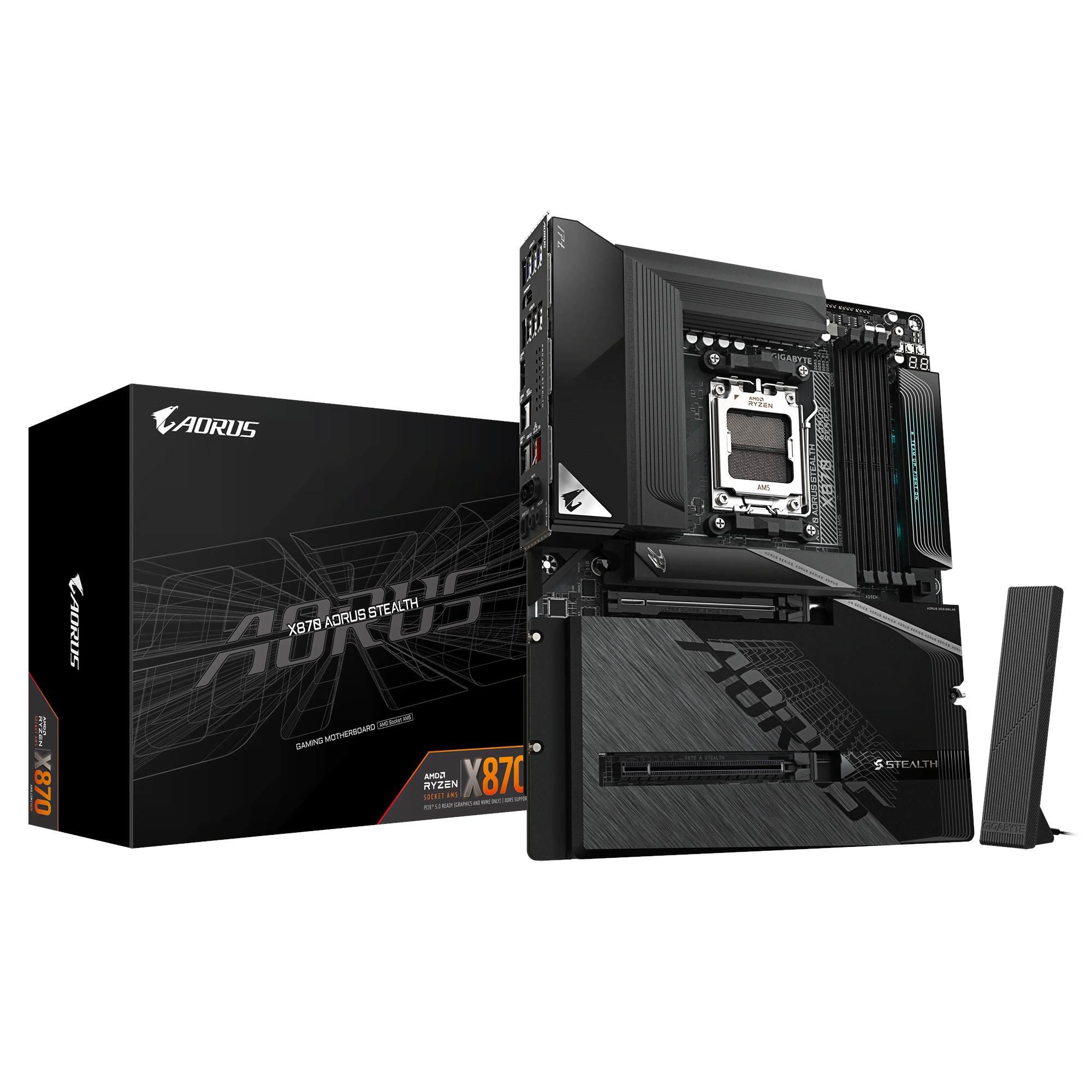 Gigabyte X870 Aorus Stealth Mainboard - Amd X870 - Amd Am5 - Ddr5 Ram - Atx