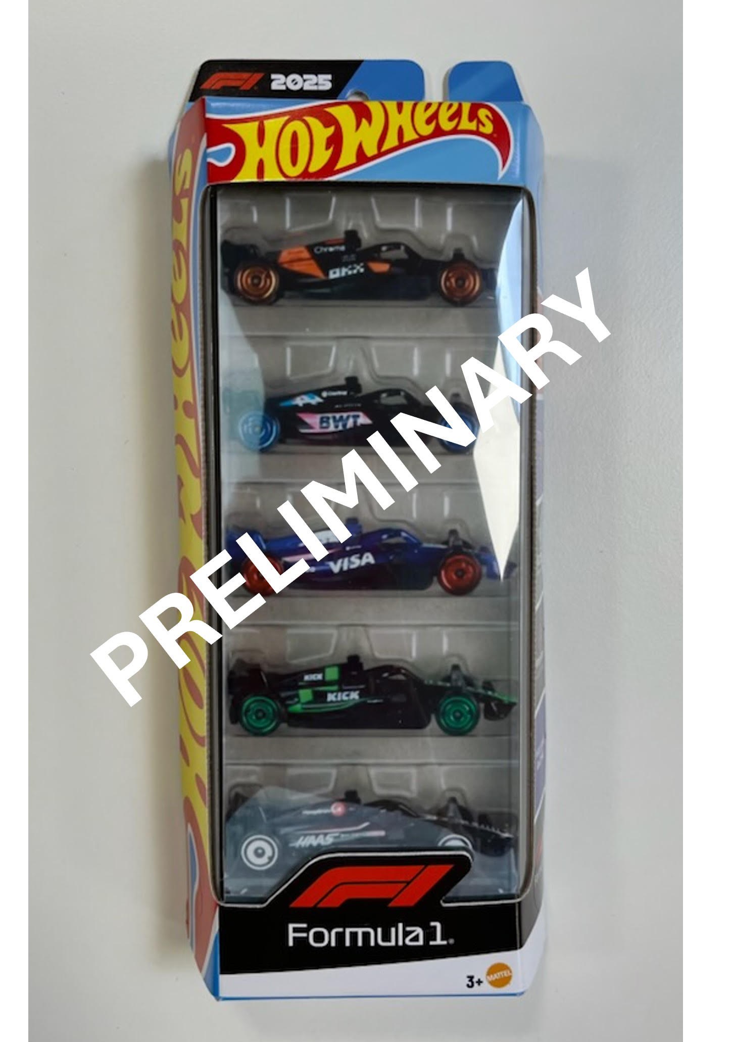 Hot Wheels F-1 Racing 2025 1:64 5er-pack - Spielzeugauto Jln11