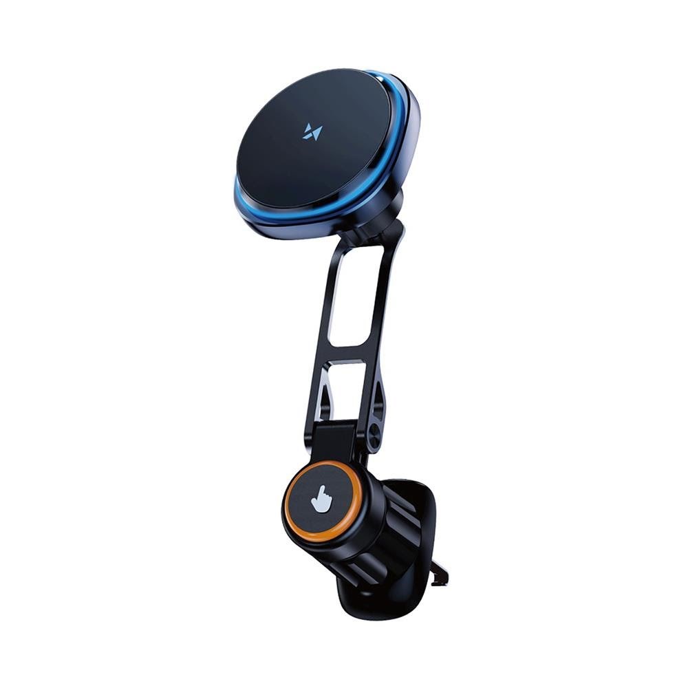 Wozinsky Wct5-6s2y Car Mount With Qi/magsafe Induction Charger 15w With Air Vent Grille Fan - Black - Handys Anderes Zubehoer 5907769372506