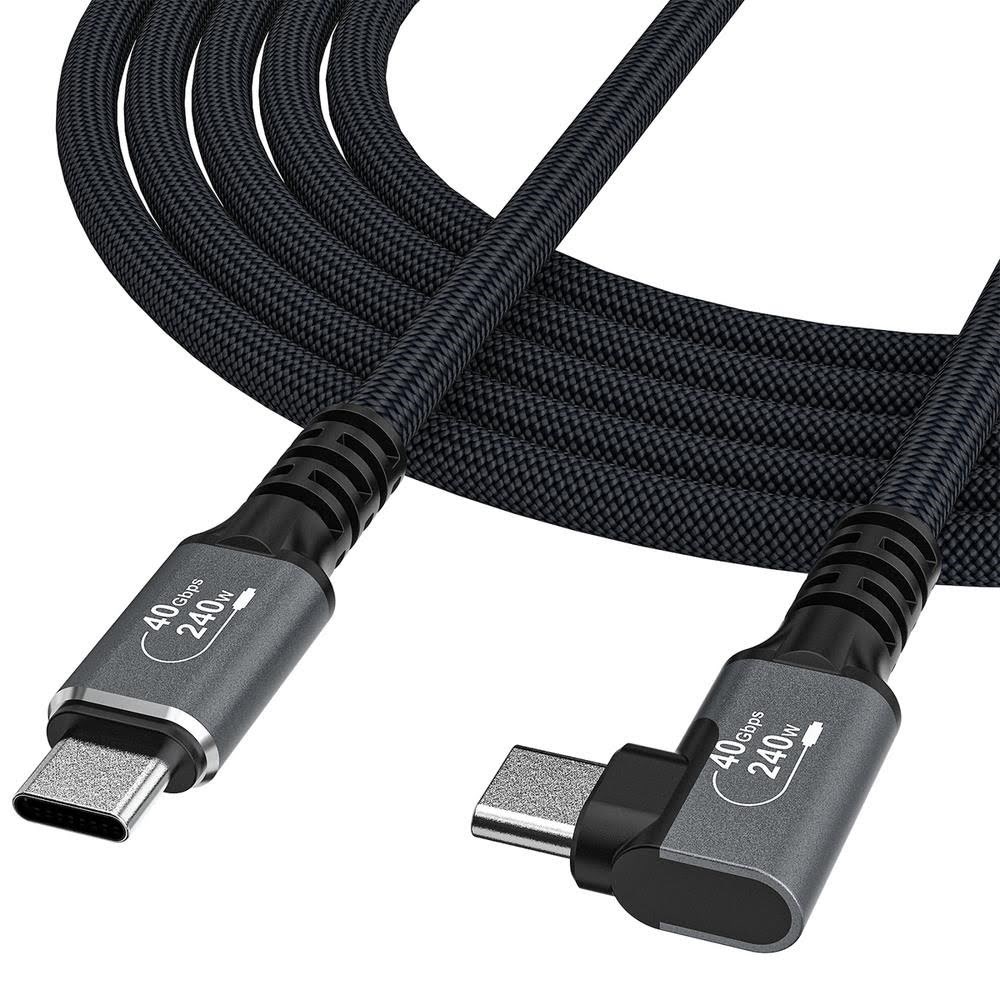Wozinsky Wps1-uy41s Usb-c Thunderbolt 4 240w 1.5m 4K Angle Cable - Black - Usb Kabel