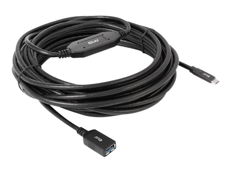 Club 3D - Usb-c Cable - 24 Pin Usb-c to Usb Type A - 10 m - Usb Kabel Schwarz Cac-1538