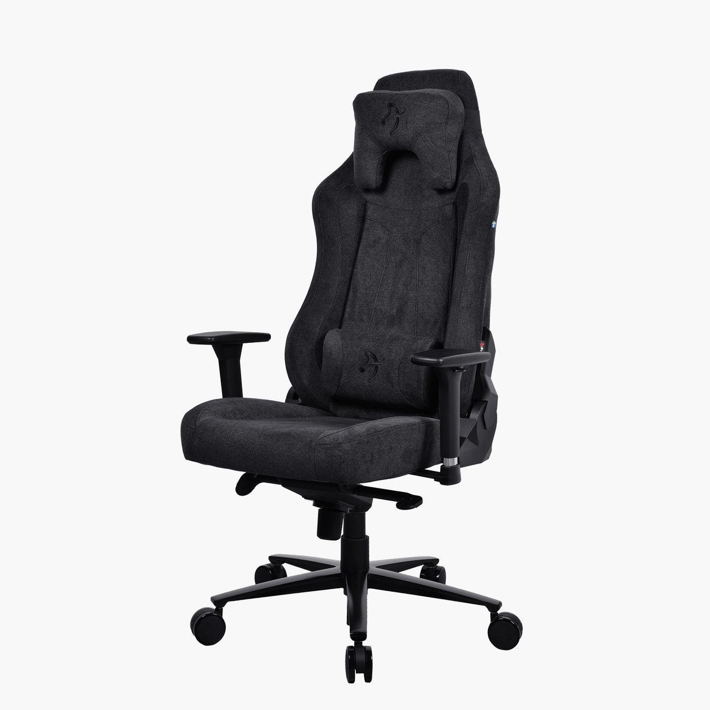 Arozzi Vernazza Soft Fabric Pure Black Büro Stuhl - Schwarz - Bis zu 140 kg - Gaming Stuehle