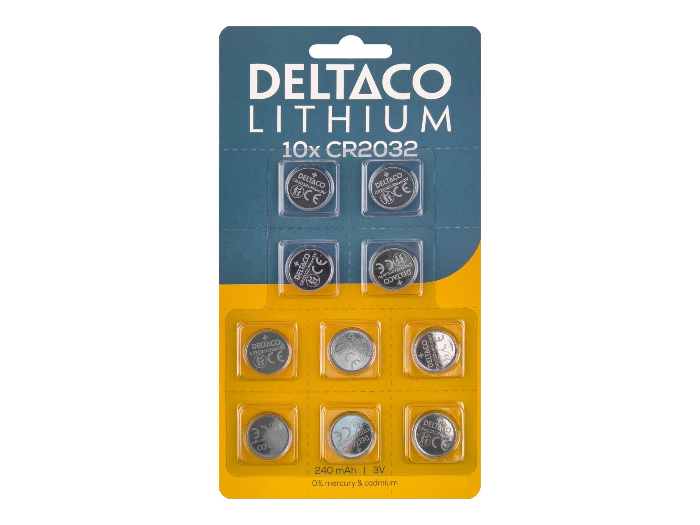 Deltaco Battery - 10 x Cr2032 - Li - Batterien Und Akkus Cr2032-10b