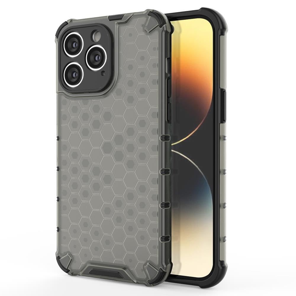 Hurtel Honeycomb Case For Iphone 14 Pro Armored Hybrid Cover Black - Handys Cover Cases