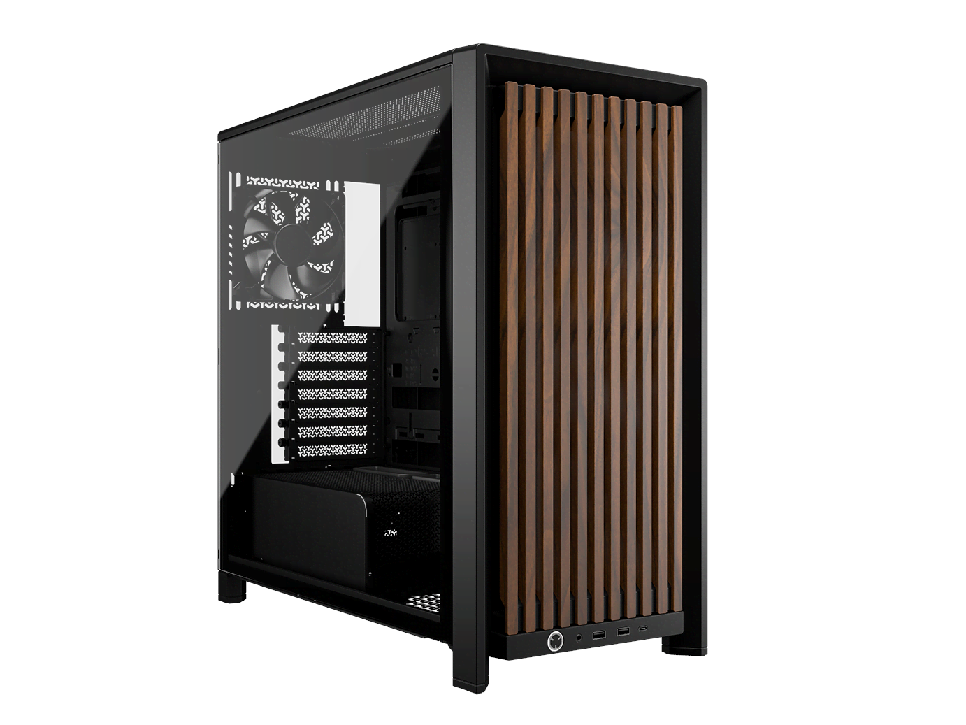 Corsair Frame 4000d Wood RS (Black & Walnut) - Gehäuse - Miditower - Schwarz - Gehaeuse