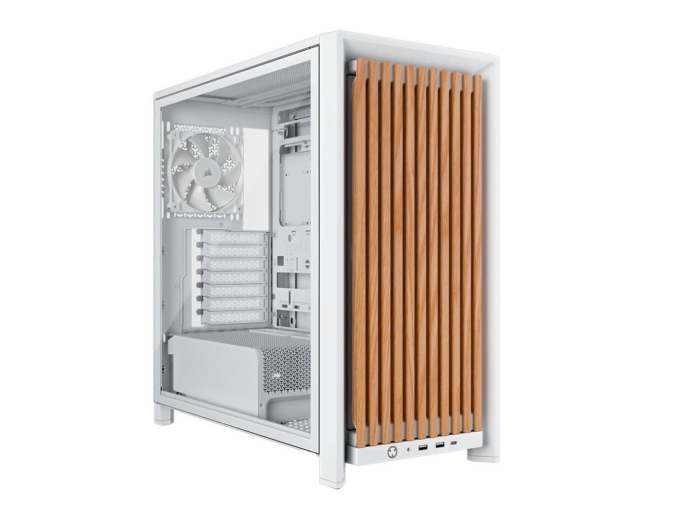 Corsair Frame 4000d Wood RS (White & Oak) - Gehäuse - Miditower - Weiß - Gehaeuse Cc-9011341-ww