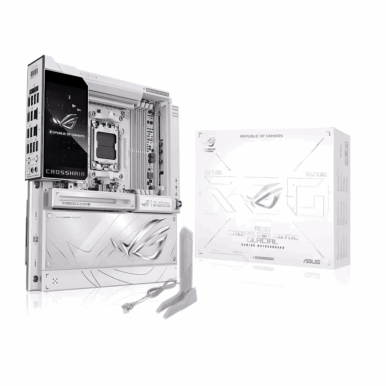 Asus Rog Crosshair X870e Glacial Mainboard - Amd X870e - Amd Am5 - Ddr5 Ram - Extended Atx 90mb1nq0-m0eay0
