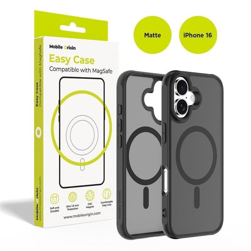 Mobile Origin Hybrid Magsafe Case - Matte Black - Iphone 16 - Handys Cover Cases Mo-hybl-ip16