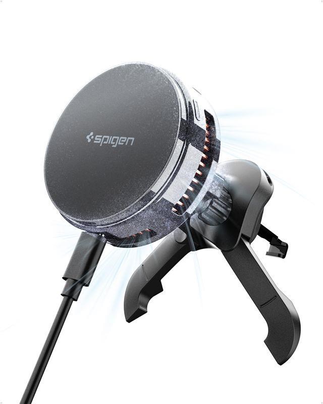 Spigen Essential Magsafe Peltier Wireless Car Charger Ev25mfaq - Black - Air Vent - Handys Adapter Und Ladegeraete