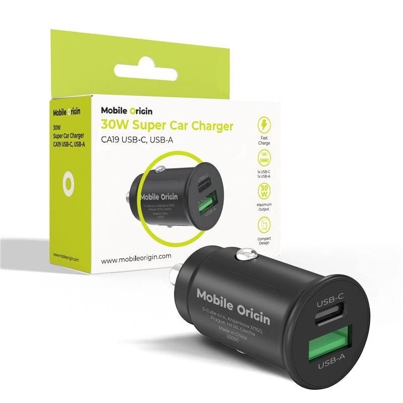 Mobile Origin 30w Super Car Charger Ca19 - Usb-c - Usb-a - Handys Adapter Und Ladegeraete