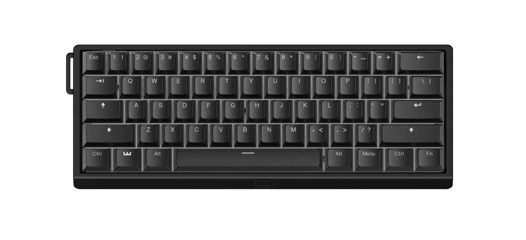 Wooting 60he v2 - Us-ansi - Non-split - Aluminum - Gaming Tastatur (Tkl) - 60% - Englisch (US) - Schwarz - Tastaturen Wk3c-us1-tik-abk1