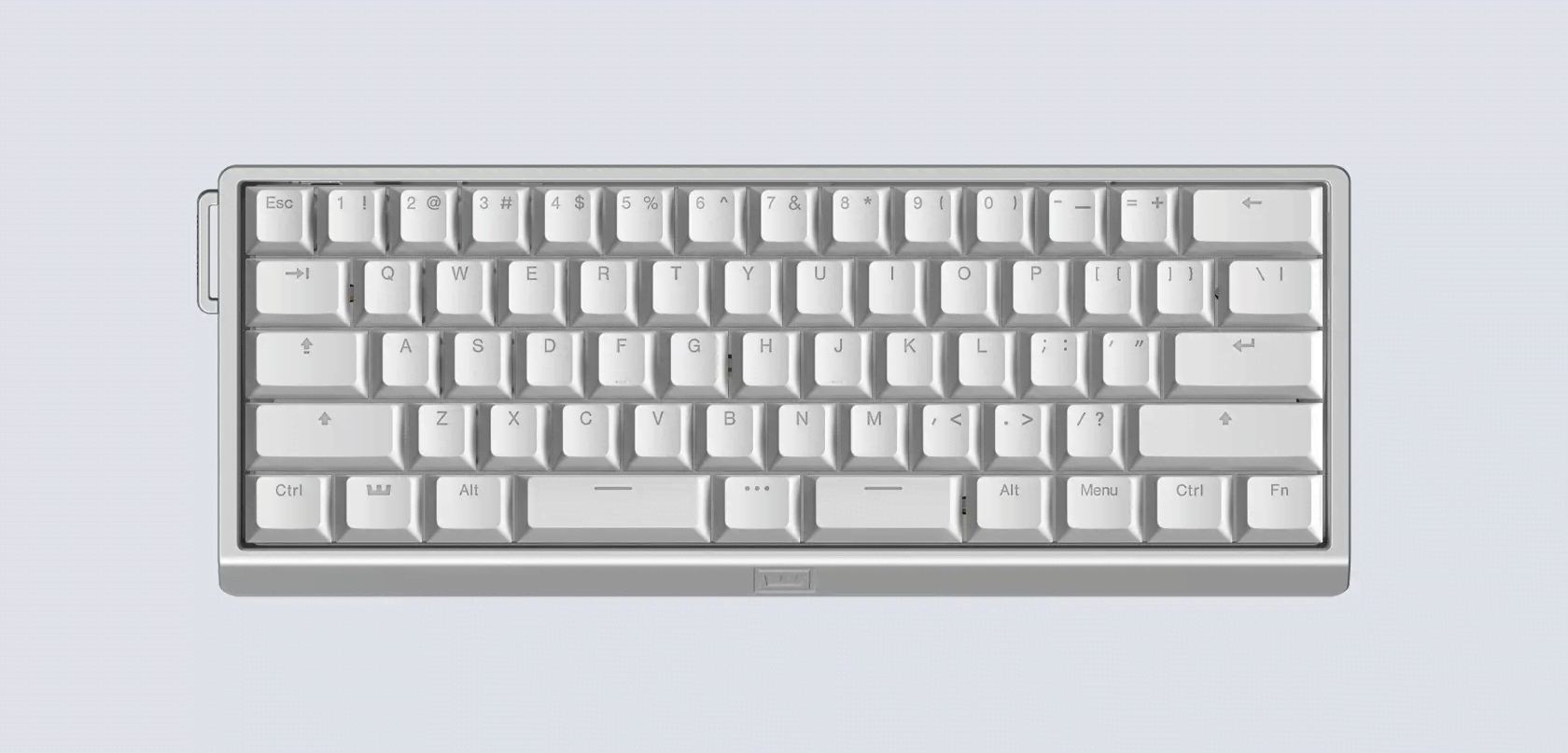 Wooting 60he v2 - Us-ansi - Split - Aluminum - Gaming Tastatur (Tkl) - 60% - Englisch (US) - Silber - Tastaturen