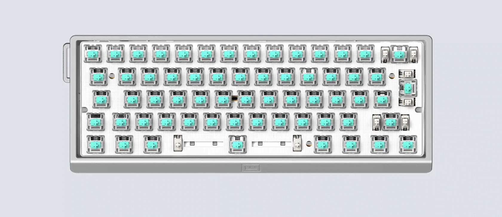 Wooting 60he v2 - Iso - Non-split - Aluminum - Gaming Tastatur (Tkl) - 60% - Iso - Silber - Tastaturen