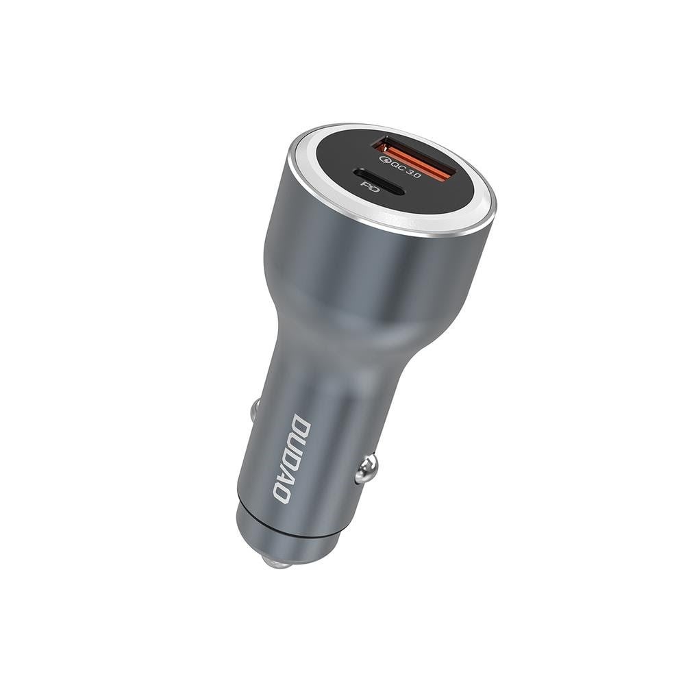 Dudao R4ultra 120w Power Delivery Quick Charge Led Usb-a Usb-c Car Charger - Grey - Handys Adapter Und Ladegeraete