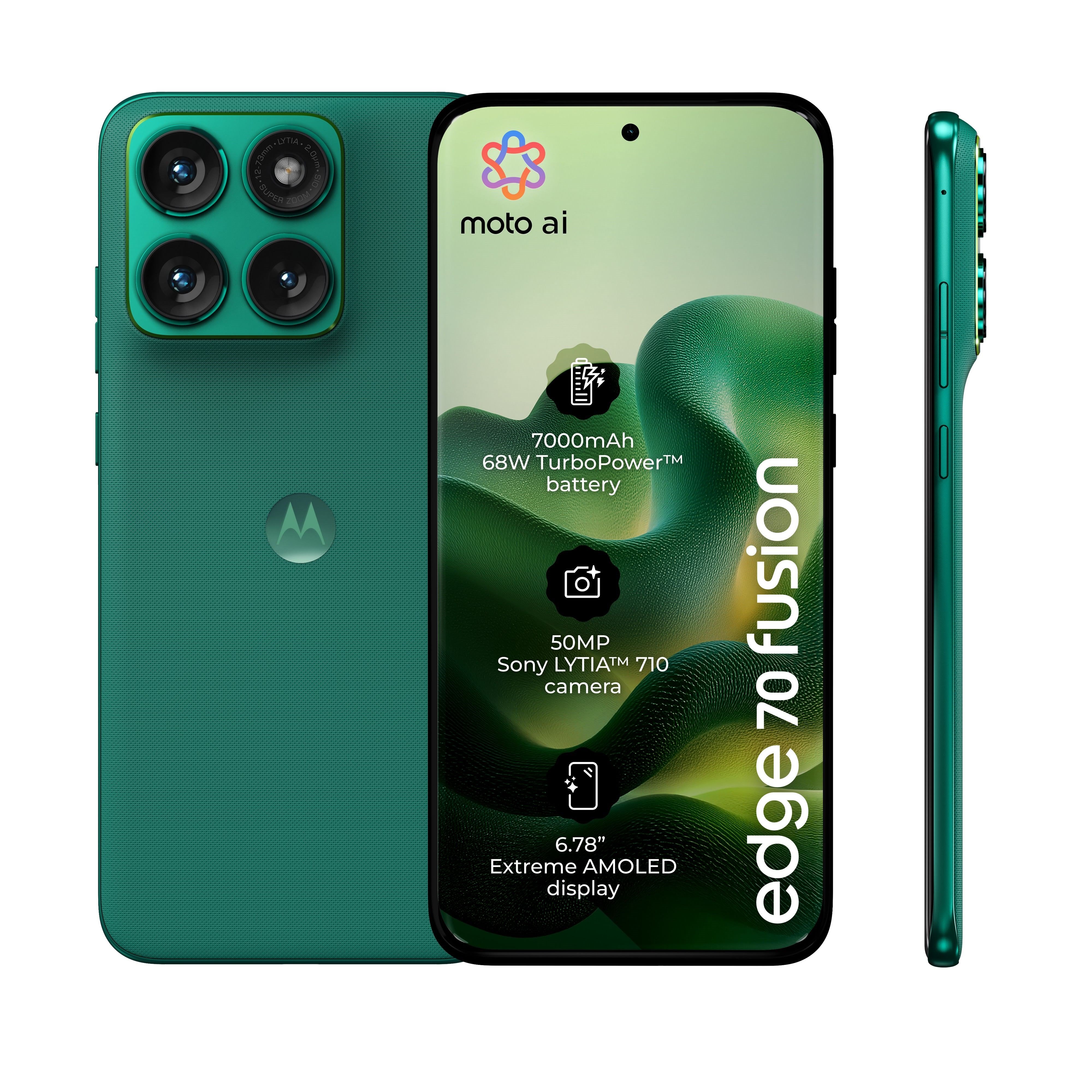 Motorola Edge 70 Fusion 256gb/8gb - Pantone Sporting Green (7000 Mah Battery) - Handys Smartphones