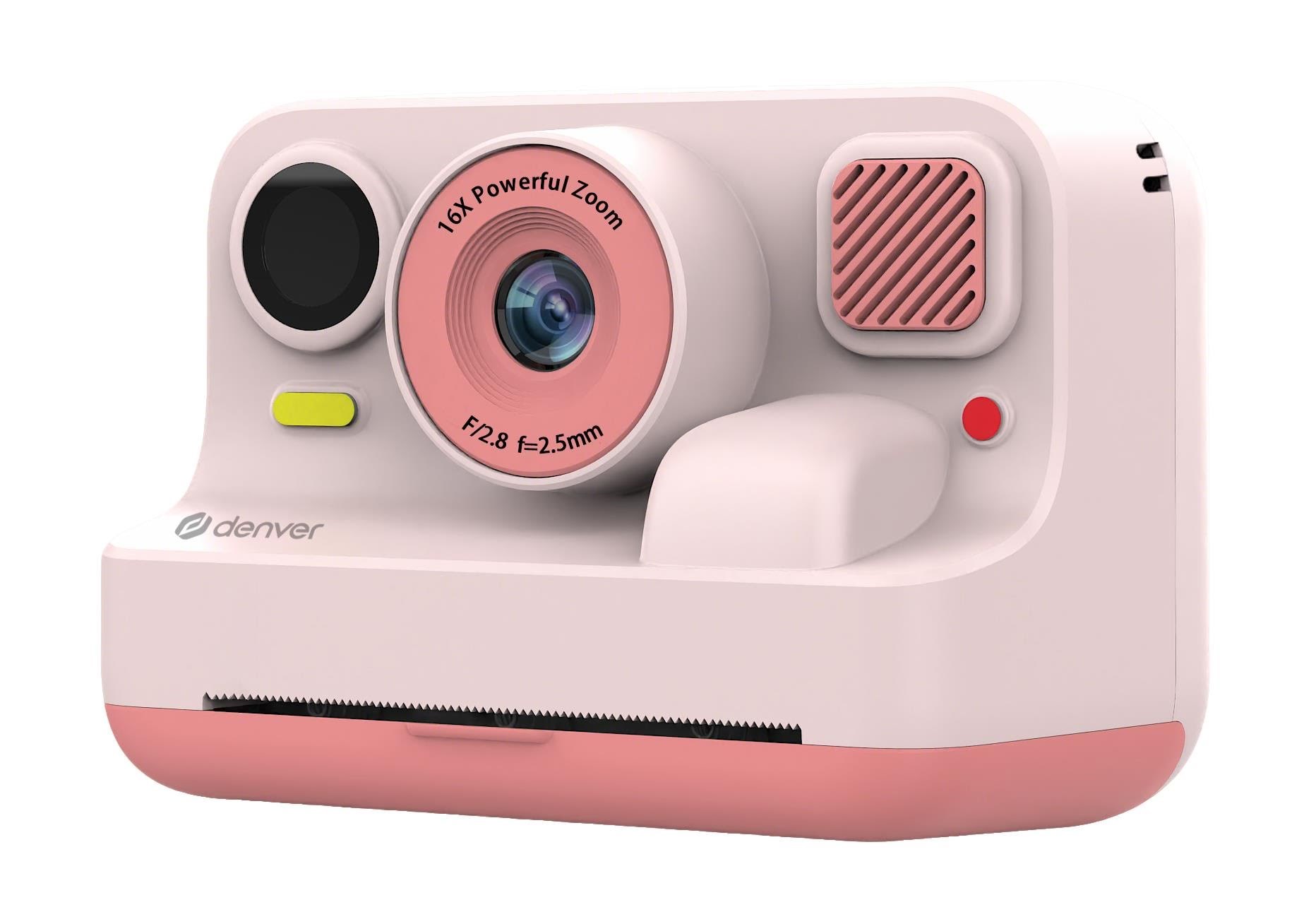 Denver Kpc-1374btro Kids Print Camera With Thermal Print Function Bluetooth Connection For Print From Smartphone - Digital Kameras Pink