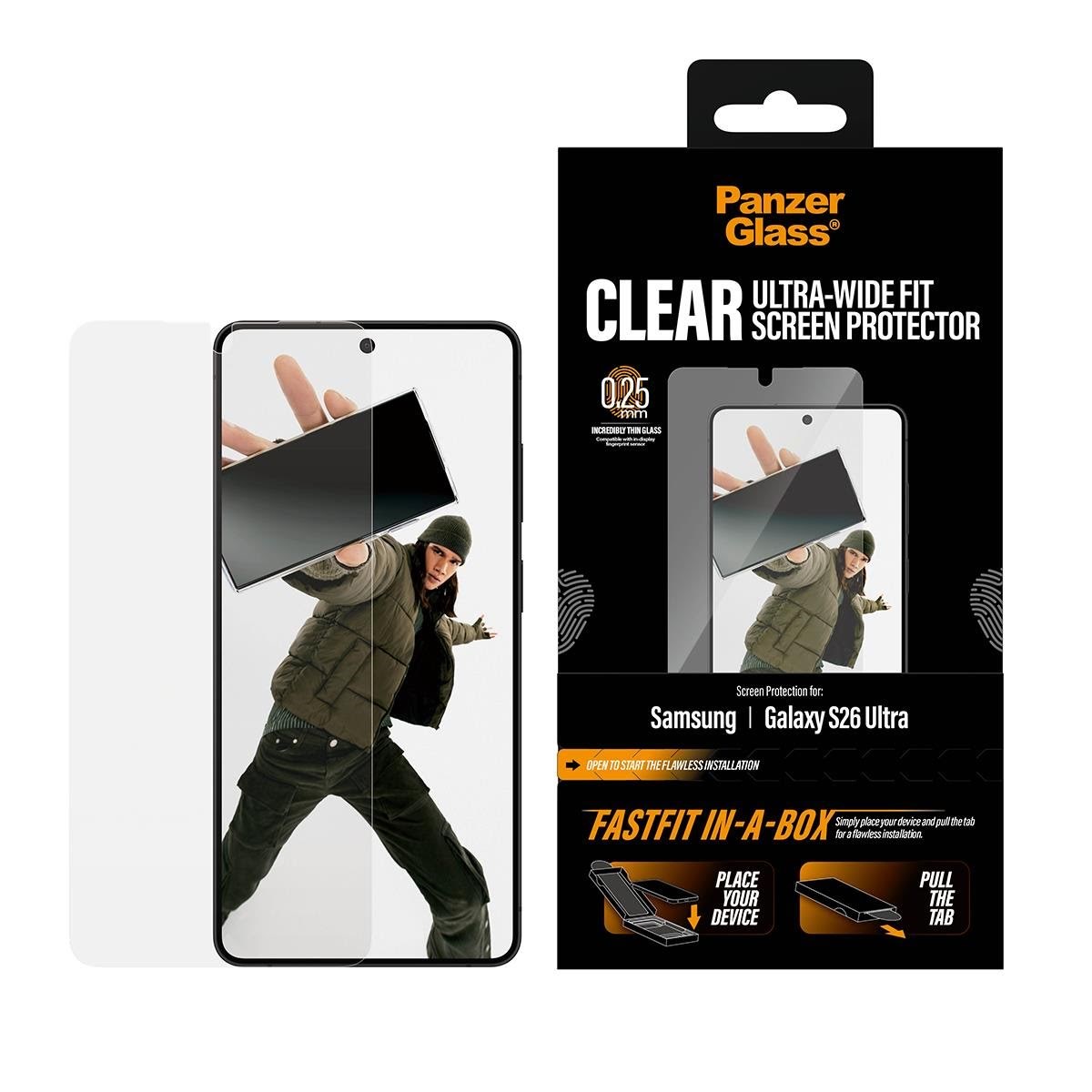 Panzerglass Screen Protector Samsung Galaxy S26 Ultra | Ultra-wide Fit w. Fastfit In-a-box - Handys Schutzfolie