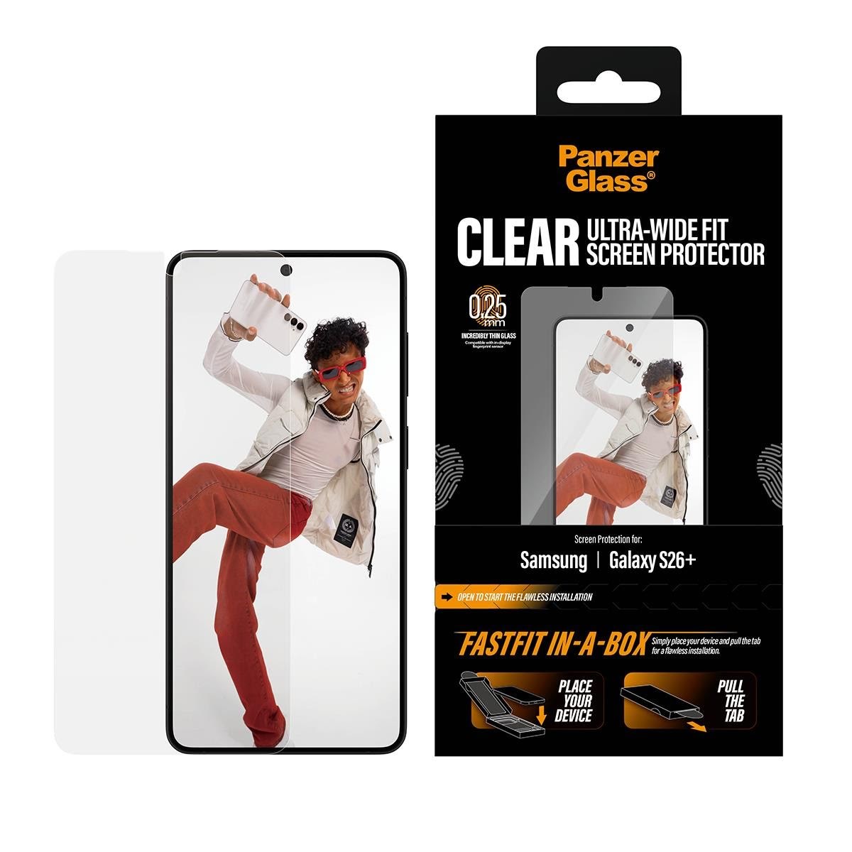 Panzerglass Screen Protector Samsung Galaxy S26+ | Ultra-wide Fit w. Fastfit In-a-box - Handys Schutzfolie Pg48332