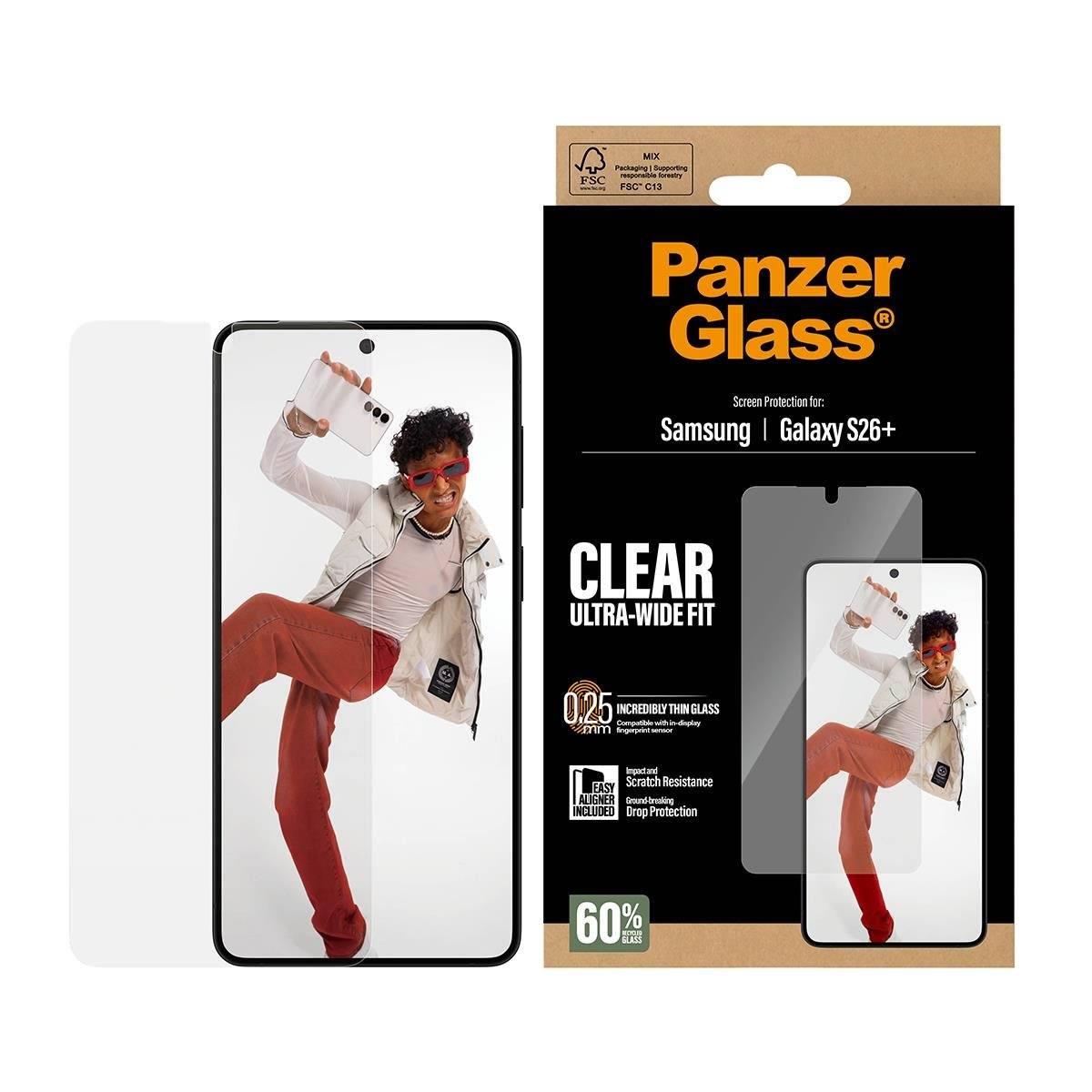 Panzerglass Screen Protector Samsung Galaxy S26+ | Ultra-wide Fit w. Easyaligner - Handys Schutzfolie
