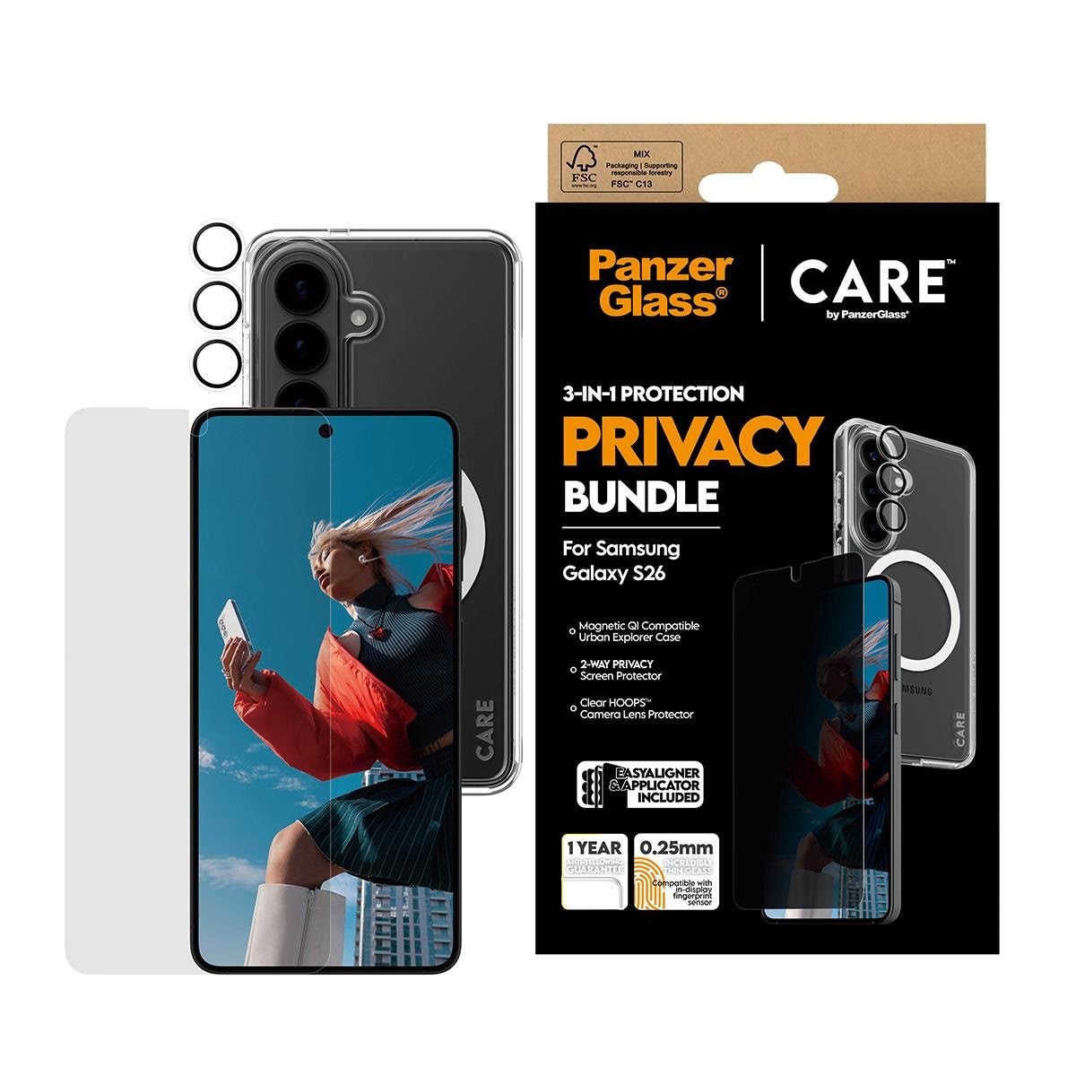 Panzerglass Privacy 3-in-1 Bundle Samsung Galaxy S26 - Handys Schutzfolie Cr67643