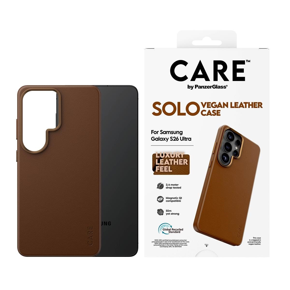 Care by Panzerglass Solo Case Brown w. Qi Samsung Galaxy S26 Ultra - Handys Cover Cases Cr83549