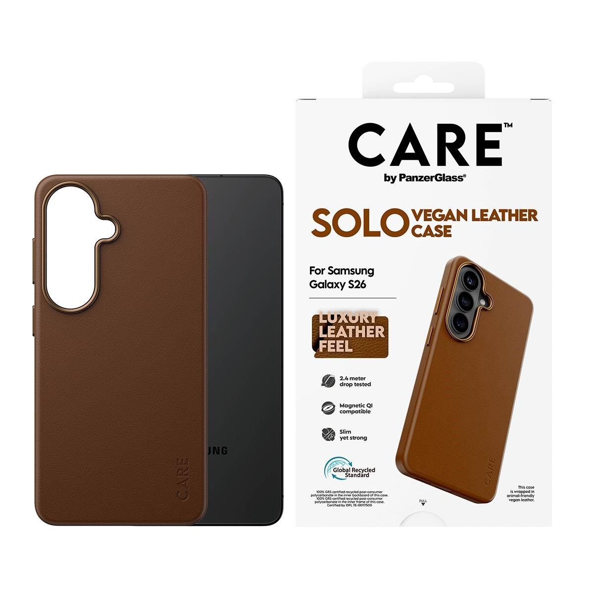 Care by Panzerglass Solo Case Brown w. Qi Samsung Galaxy S26 - Handys Cover Cases