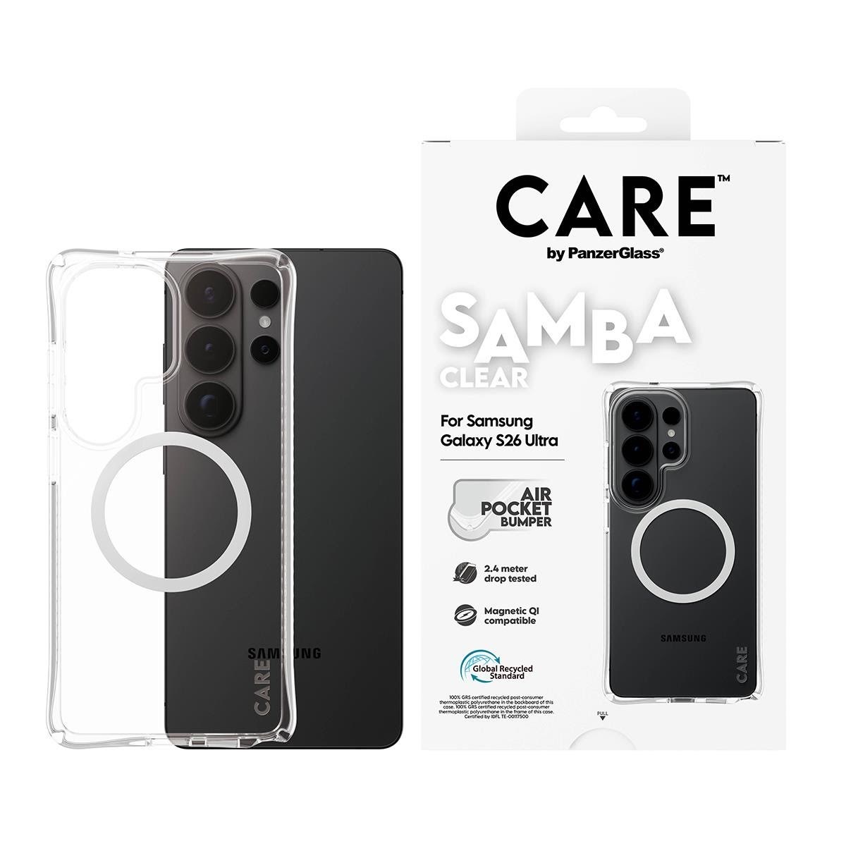 Care by Panzerglass Samba Case Transparent w. White Qi Samsung Galaxy S26 Ultra - Handys Cover Cases Cr71608