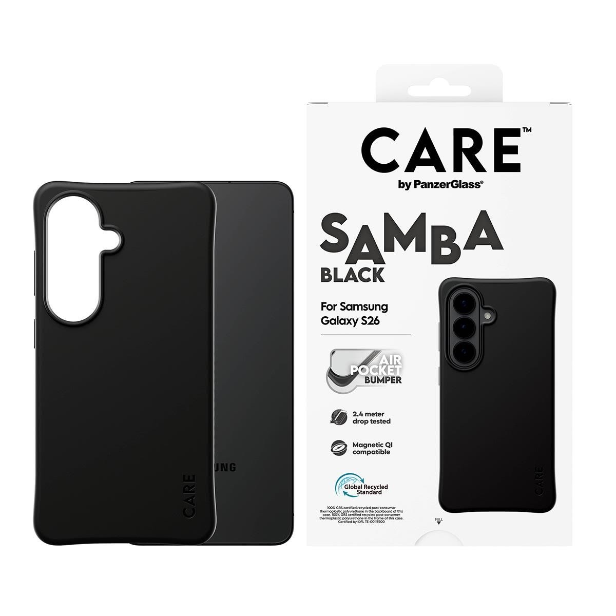 Care by Panzerglass Samba Case Black w. Qi Samsung Galaxy S26 - Handys Cover Cases Cr61174