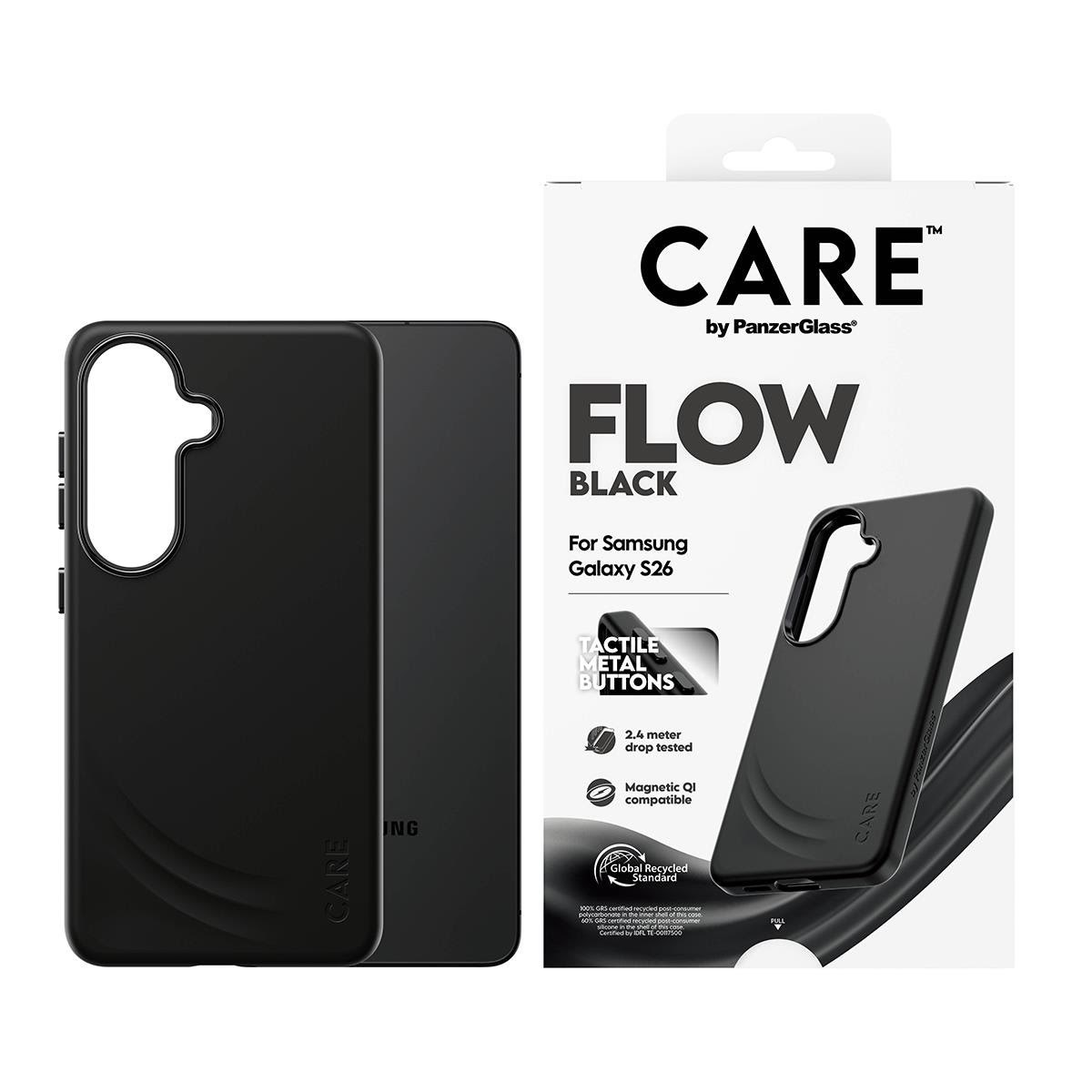 Care by Panzerglass Flow Case Black w. Qi Samsung Galaxy S26 - Handys Cover Cases