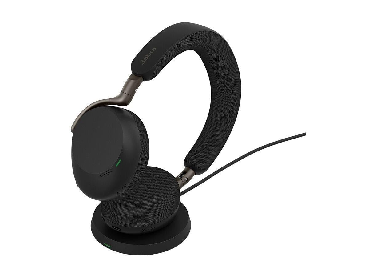 Kopfhörer - Jabra Evolve3 75 UC Link390c - Black (Incl. Wireless Charging Pad) - Kopfhoerer/headsets Schwarz 37599-989-889