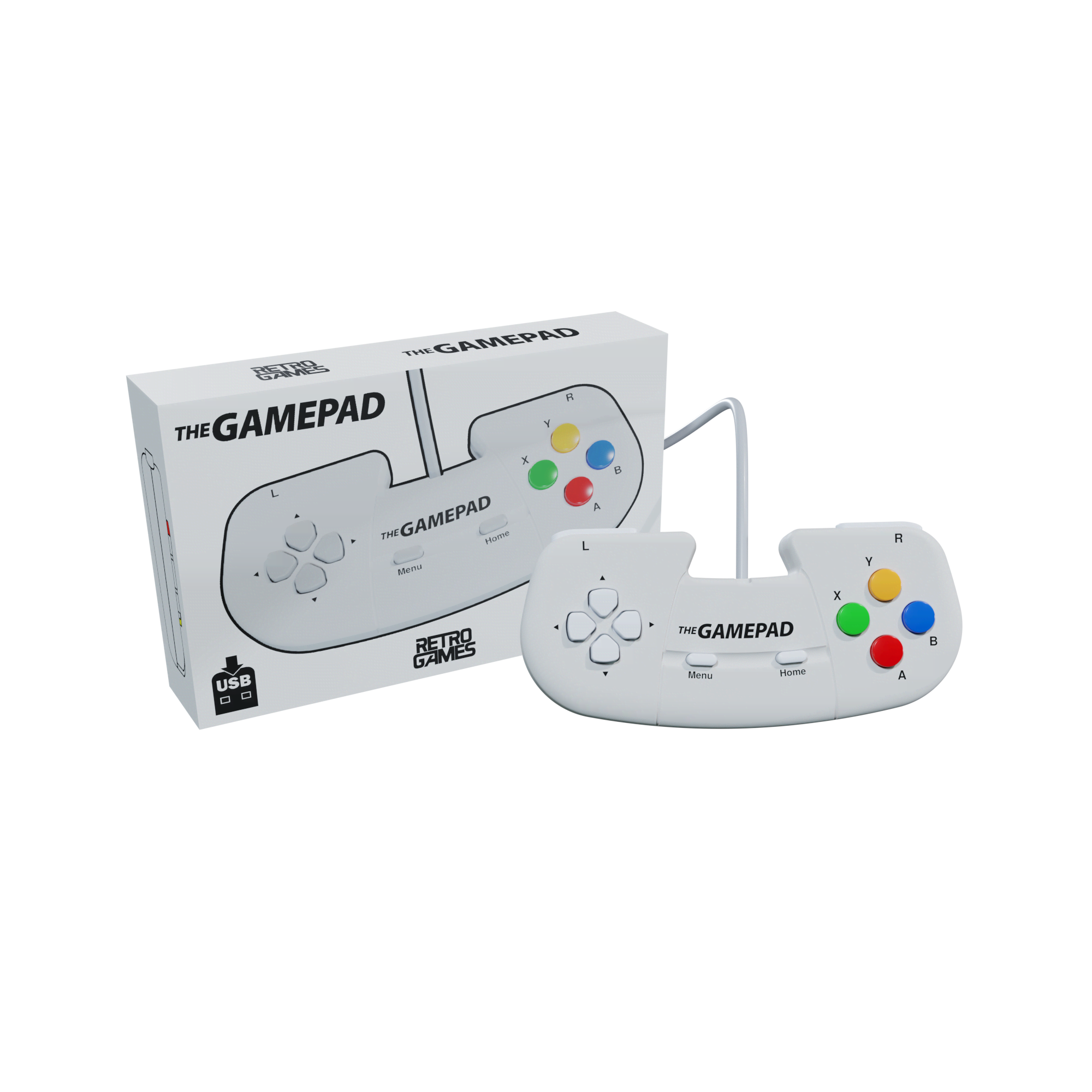 Retro Games Thegamepad - White - Wired Controller - Gaming Zubehoer 4020628553791
