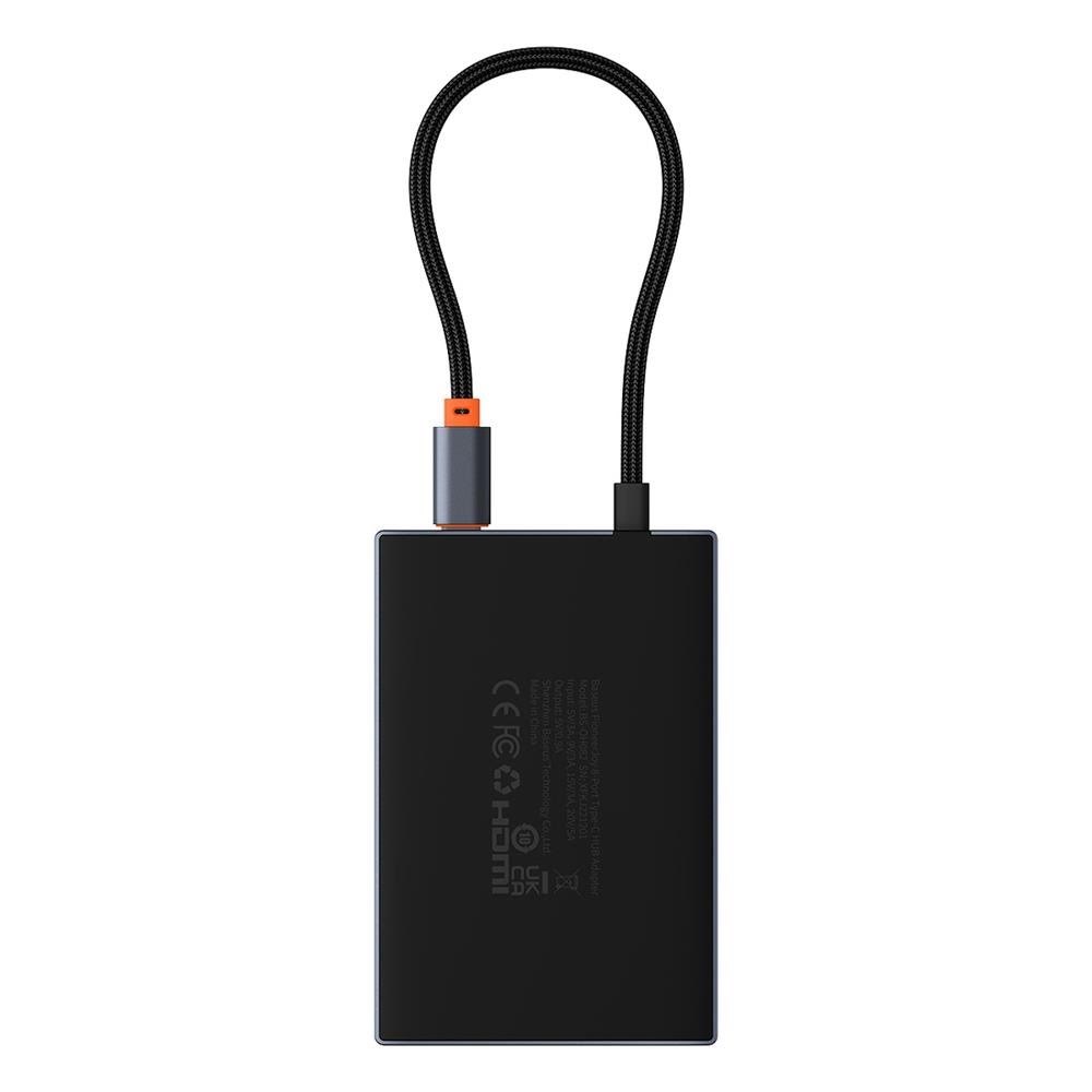 Baseus Pioneerjoy 8-in-1 Usb-c Hub Hdmi 4K@60hz + Hdmi 4K@30hz + Displayport 8K@30hz + Vga + 2 x Usb-a 3.0 + 2 x Usb-c - Gray Usb-hubs - Usb Hubs