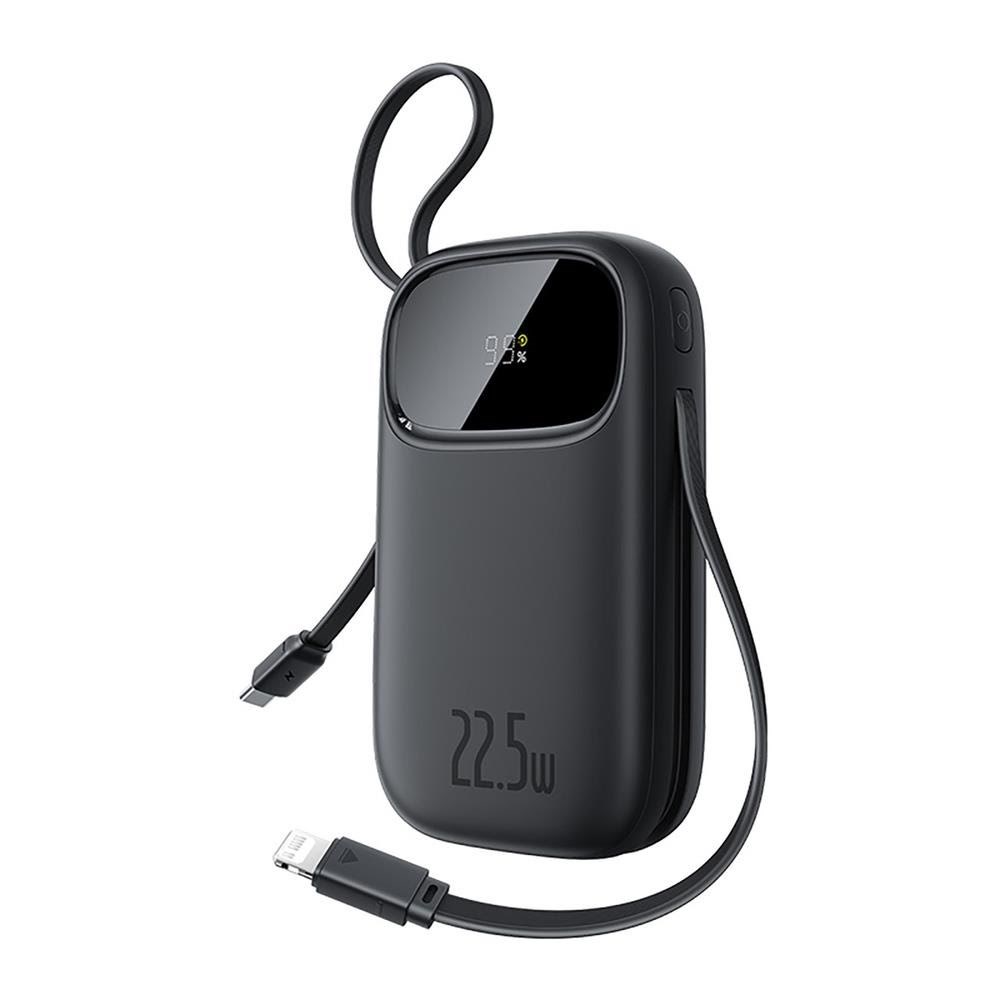 Baseus Enerfill Fc31 20000mah 22.5W Powerbank With Digital Display And 2 Built-in Cables (Usb-c + Lightning) - Black - 20000 Mah - Powerbank Akku