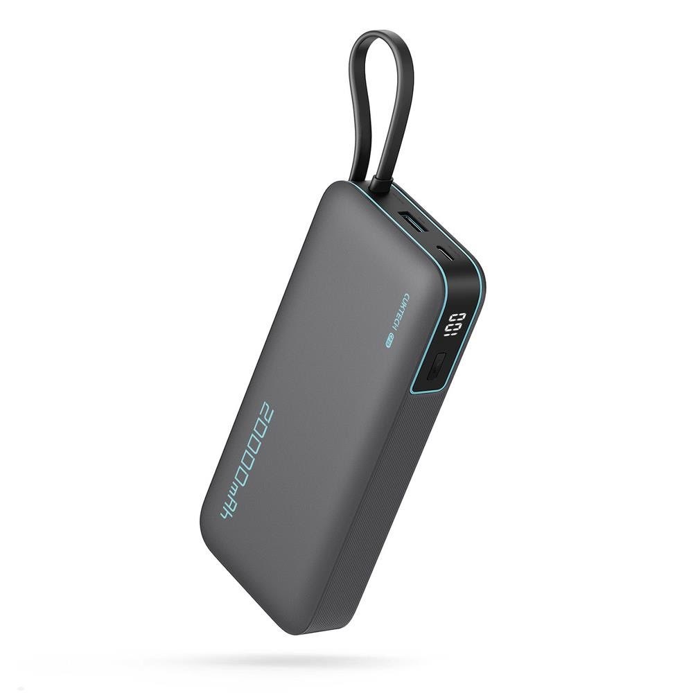 Cuktech Cukp200ngldg 55w With Built-in Usb-c Cable - Grey - 20000 Mah - Powerbank Akku