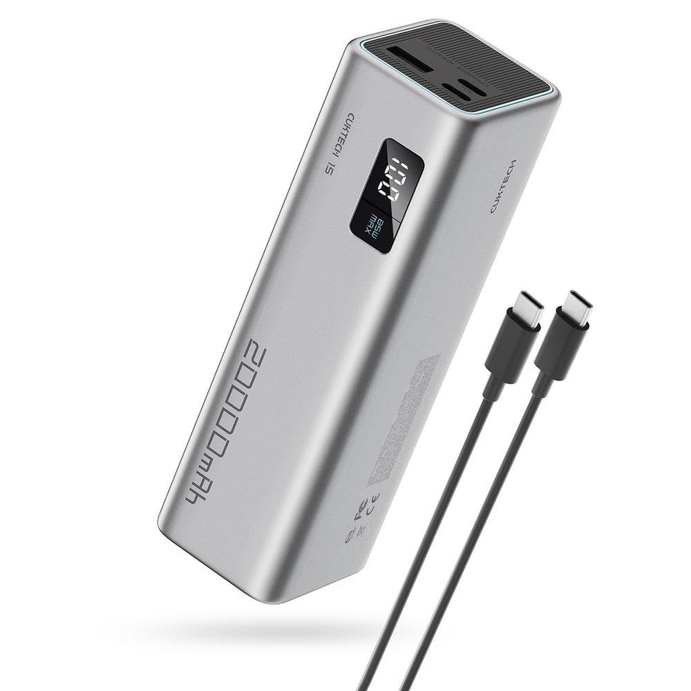 Cuktech Cukp200xglgr 85w 2 x Usb-c 1 x Usb-a - 20000 Mah - Powerbank Akku Grau