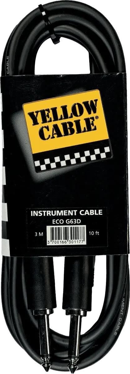 Yellow Cable G63d - 1/4" Gegossenes Klinke/klinke-kabel 3 Meter - Audio Kabel Eco G63d