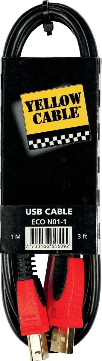 Yellow Cable N01-1 - Usb A/b-kabel 1m. - Audio Kabel Eco N01-1