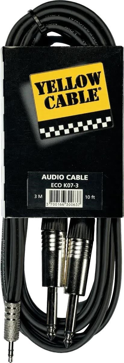 Yellow Cable K07m-3 - 2 x 1/4" Jack - 3,5mm. Trs Mini-jack-kabel 3m. - Audio Kabel