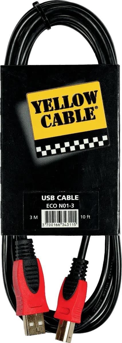 Yellow Cable N01-3 - Usb A/b-kabel 3m. - Audio Kabel Eco N01-3