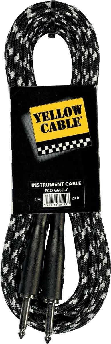Yellow Cable G66dg - 1/4" Gegossenes Klinke/klinke Tweed Black Kabel 6 Meter - Audio Kabel