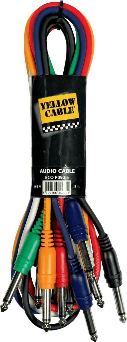 Yellow Cable P090-6 - 6 x 1/4" Klinke/klinke Patchkabel 90cm. - Audio Kabel Eco P090-6