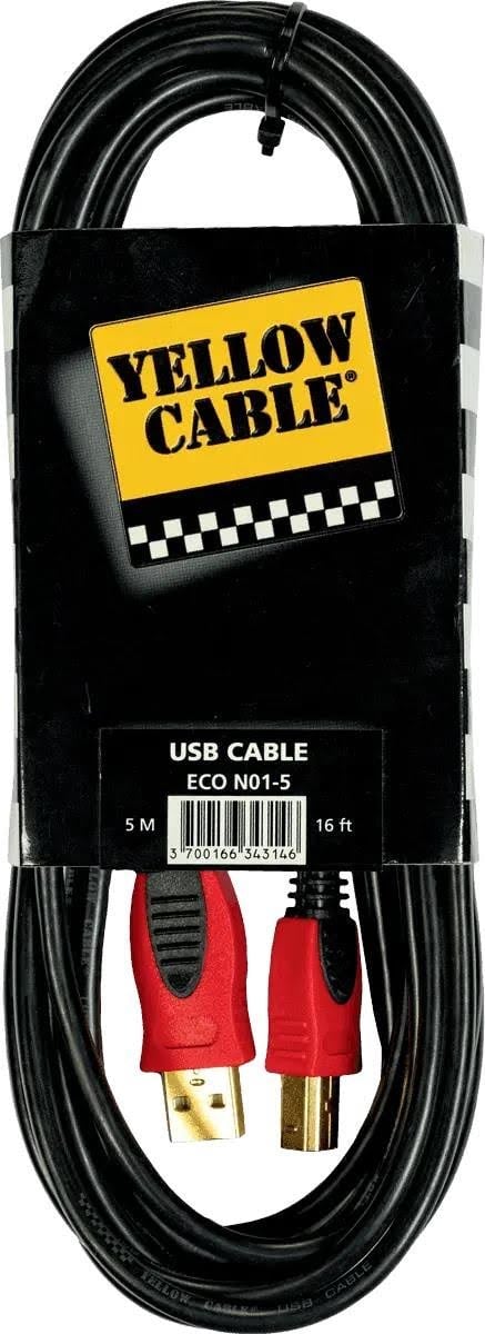 Yellow Cable N01-5 - Usb A/b-kabel 5m. - Audio Kabel Eco N01-5