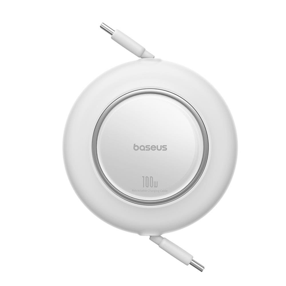 Baseus Free2pull Mini 100w Retractable Usb-c Cable - Usb-c 2m - White - Usb Kabel Weiß P10364500213-00