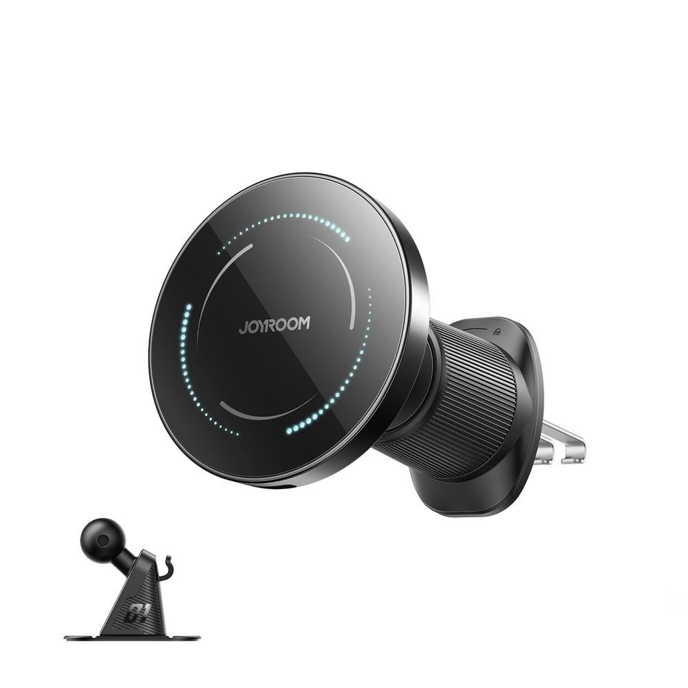 Joyroom Jr-zs502 Magsafe Compatible Car Holder With Wireless Charger For Air Vent/dashboard - Black - Handys Adapter Und Ladegeraete