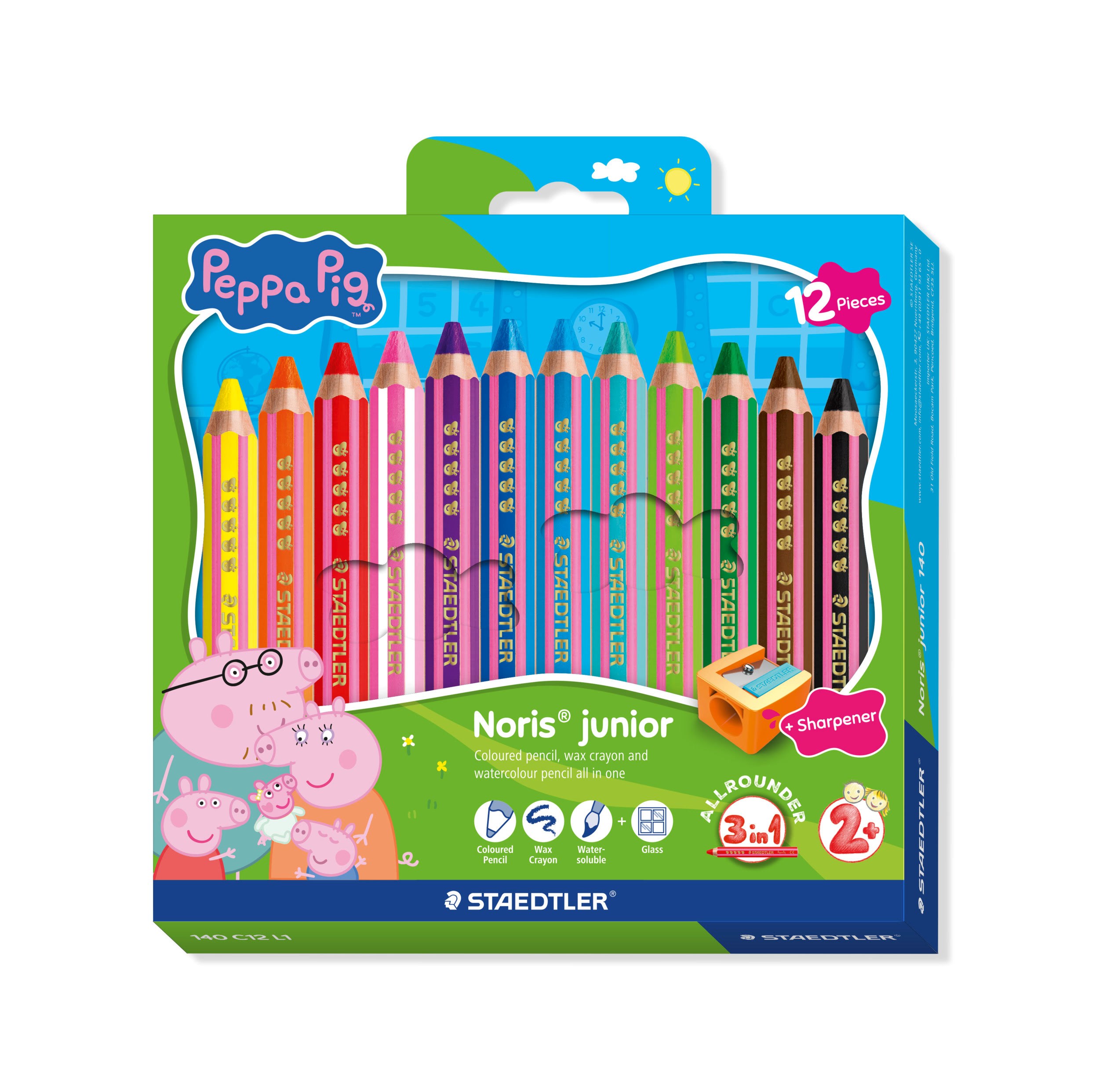 Staedtler Peppa Pig 3?in?1 Coloured Pencil 12 Pcs 100% Pefc - Utensilien Zum Schreiben Und Zeichnen