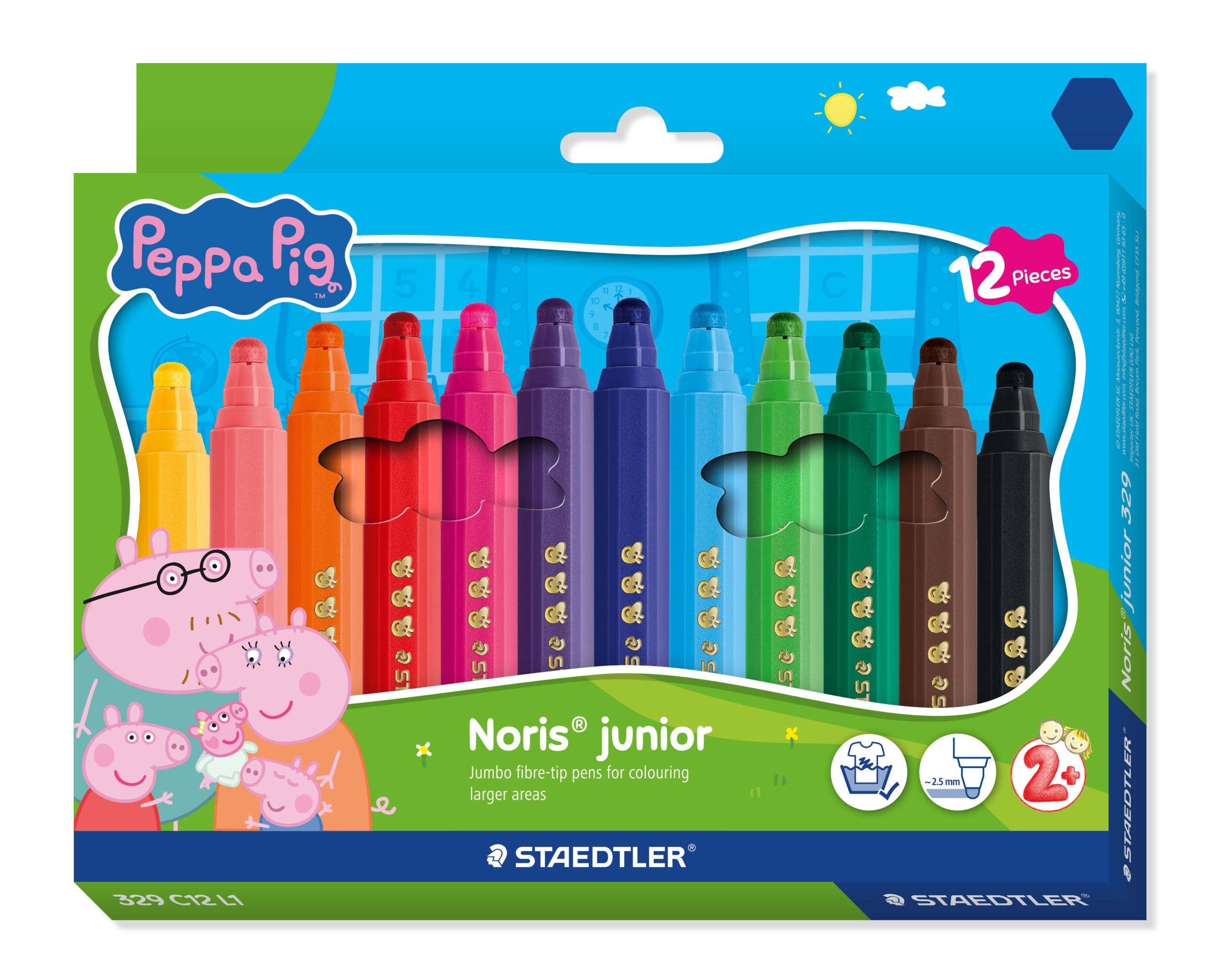 Staedtler Peppa Pig Felt?Tip Pens 12 Assorted - Utensilien Zum Schreiben Und Zeichnen