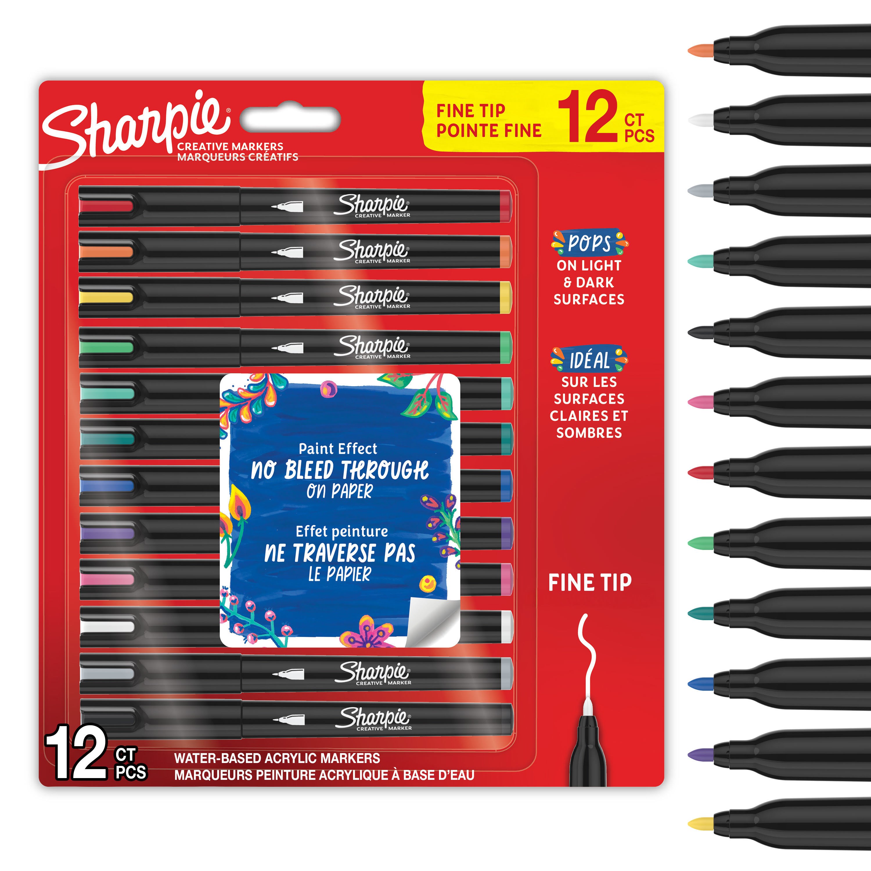 Sharpie Creative Acrylic Marker Assorted Colours Fine Tip 12-blister - Utensilien Zum Schreiben Und Zeichnen 2212913